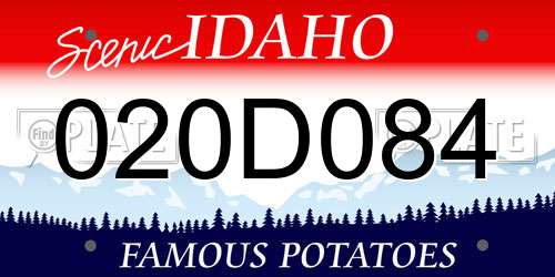 020D084 Idaho License Plate