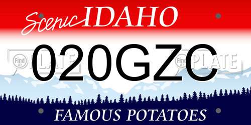 020GZC Idaho License Plate
