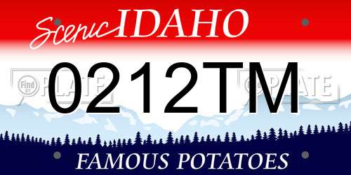 0212TM Idaho License Plate