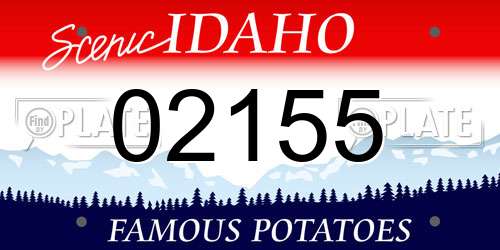 02155 Idaho License Plate