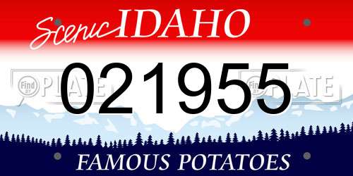 021955 Idaho License Plate