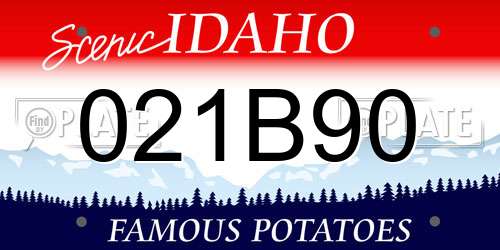 021B90 Idaho License Plate