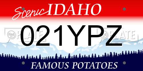 021YPZ Idaho License Plate
