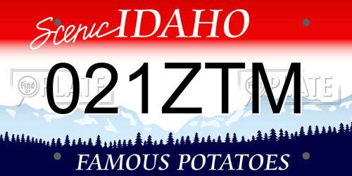 021ZTM Idaho License Plate