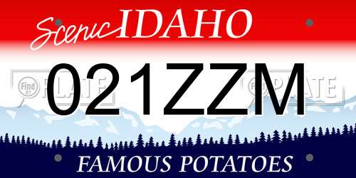 021ZZM Idaho License Plate