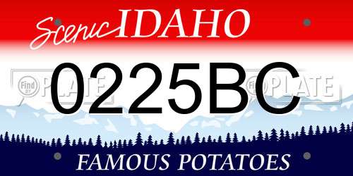 0225BC Idaho License Plate
