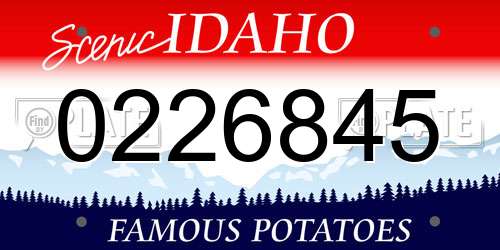 0226845 Idaho License Plate