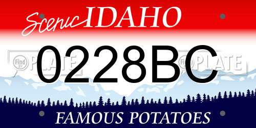 0228BC Idaho License Plate