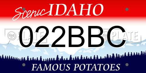 022BBC Idaho License Plate