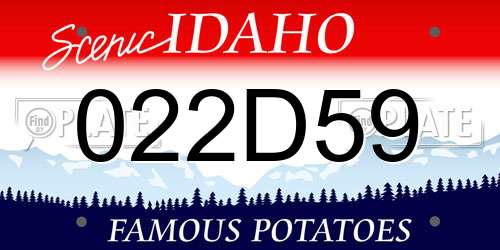 022D59 Idaho License Plate