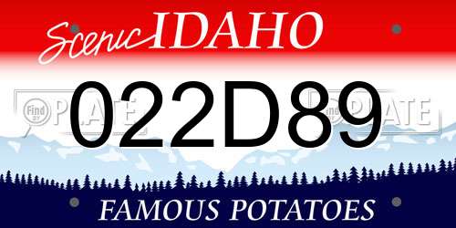 022D89 Idaho License Plate