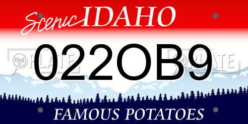 022OB9 Idaho License Plate