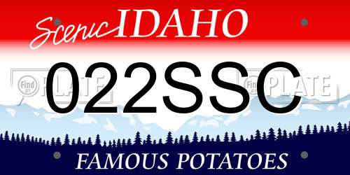 022SSC Idaho License Plate
