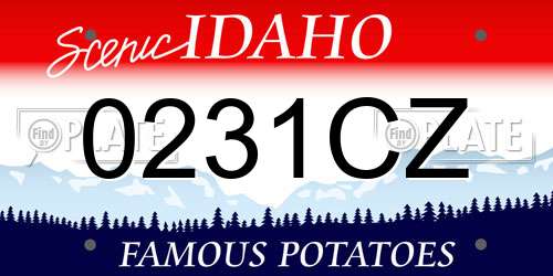 0231CZ Idaho License Plate