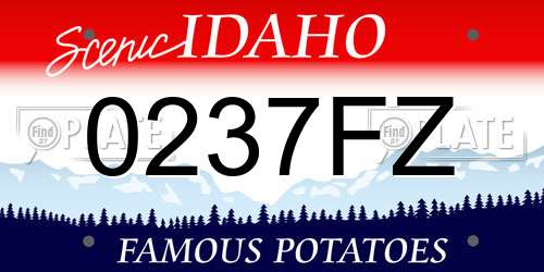 0237FZ Idaho License Plate