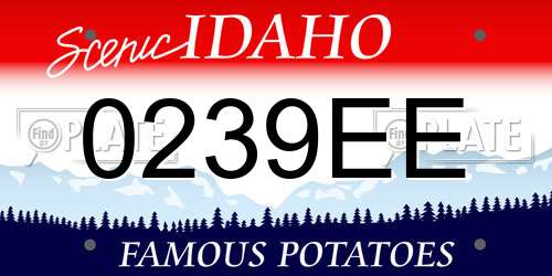 0239EE Idaho License Plate