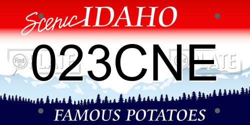 023CNE Idaho License Plate