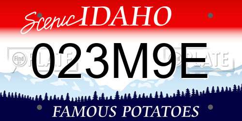 023M9E Idaho License Plate