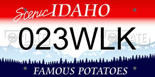 023WLK Idaho License Plate