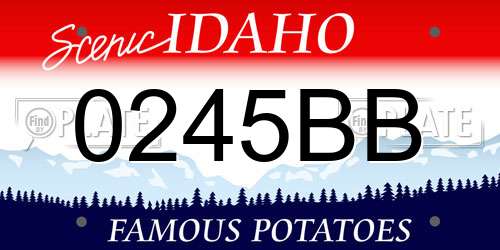 0245BB Idaho License Plate