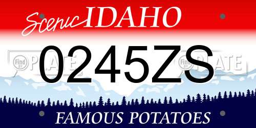 0245ZS Idaho License Plate