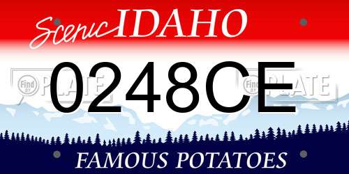 0248CE Idaho License Plate