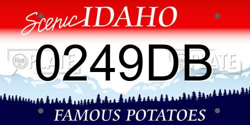 0249DB Idaho License Plate