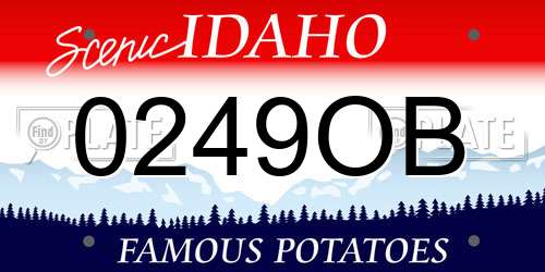 0249OB Idaho License Plate
