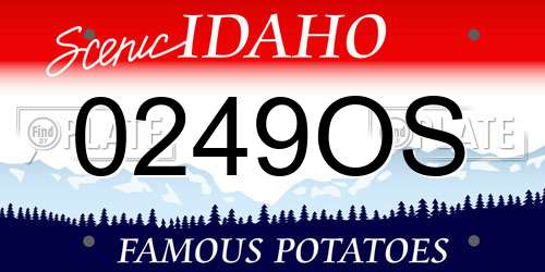 0249OS Idaho License Plate