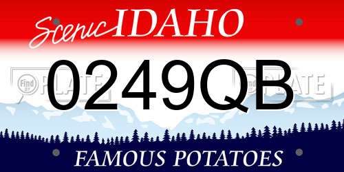 0249QB Idaho License Plate