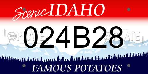 024B28 Idaho License Plate