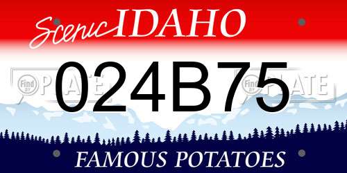 024B75 Idaho License Plate