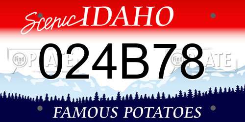 024B78 Idaho License Plate