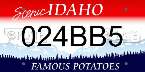 024BB5 Idaho License Plate