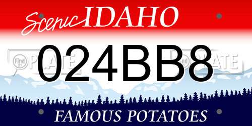 024BB8 Idaho License Plate