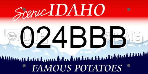 024BBB Idaho License Plate