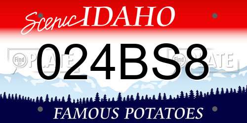024BS8 Idaho License Plate