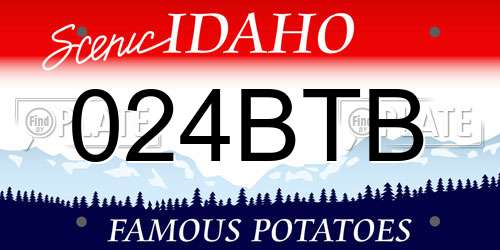 024BTB Idaho License Plate