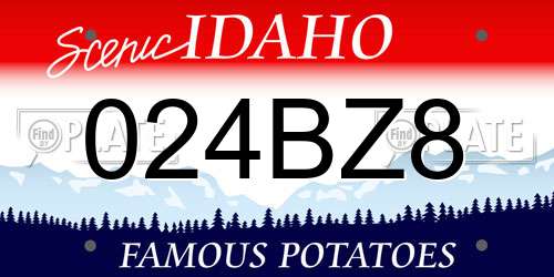 024BZ8 Idaho License Plate