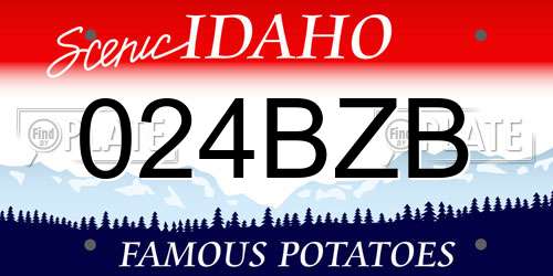 024BZB Idaho License Plate