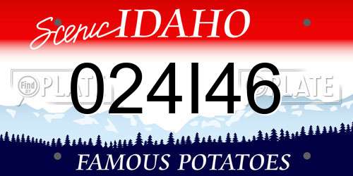 024I46 Idaho License Plate