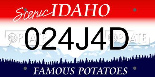 024J4D Idaho License Plate