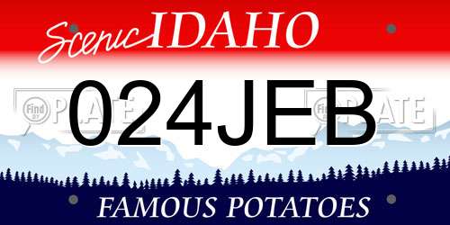 024JEB Idaho License Plate
