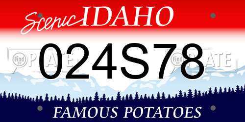 024S78 Idaho License Plate
