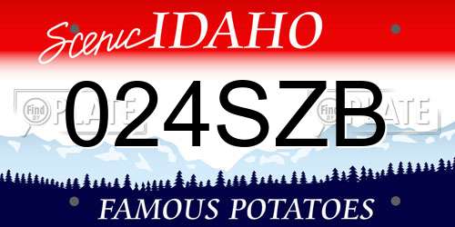 024SZB Idaho License Plate