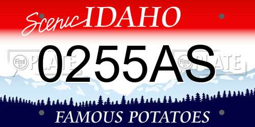 0255AS Idaho License Plate