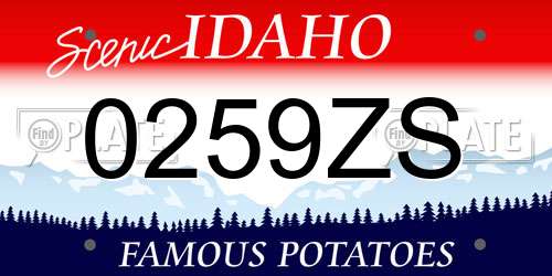0259ZS Idaho License Plate