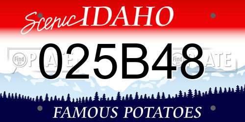 025B48 Idaho License Plate