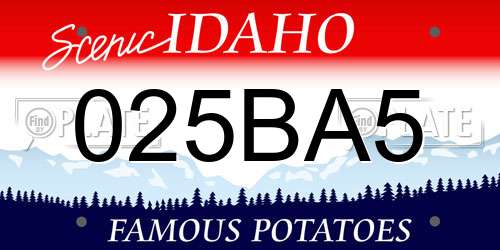 025BA5 Idaho License Plate