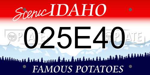 025E40 Idaho License Plate
